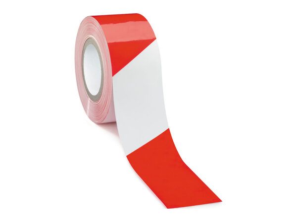 pvc páska na podlahu červeno biela 50x33